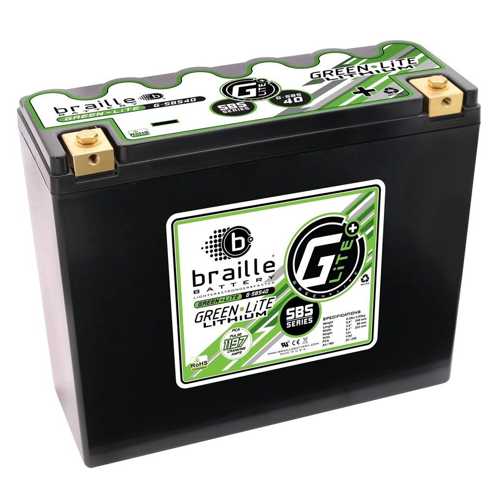 [BRBG-SBS40] Braille Auto Battery - Green-Lite Lithium G-SBC40 Battery 1197 Amp