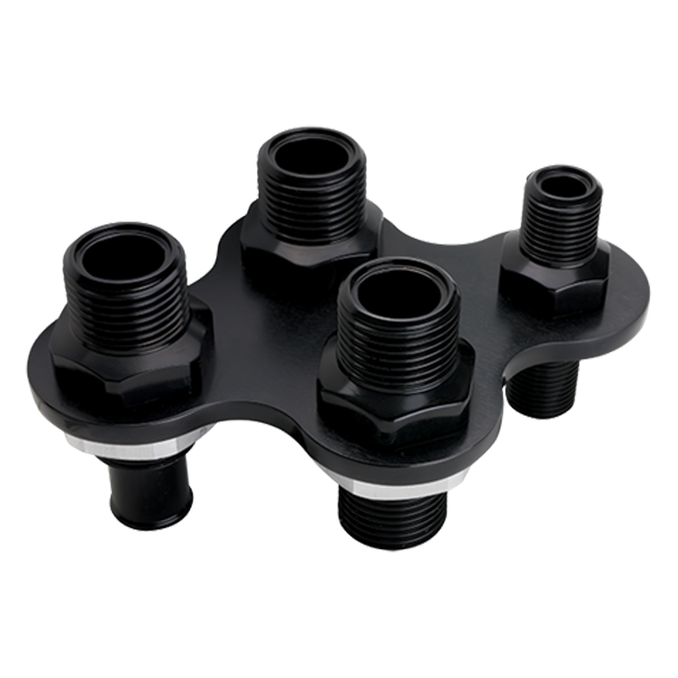[BSPBLK66925] Billet Specialties - A/C & Heat Bulkhead Push On 4-Port Black