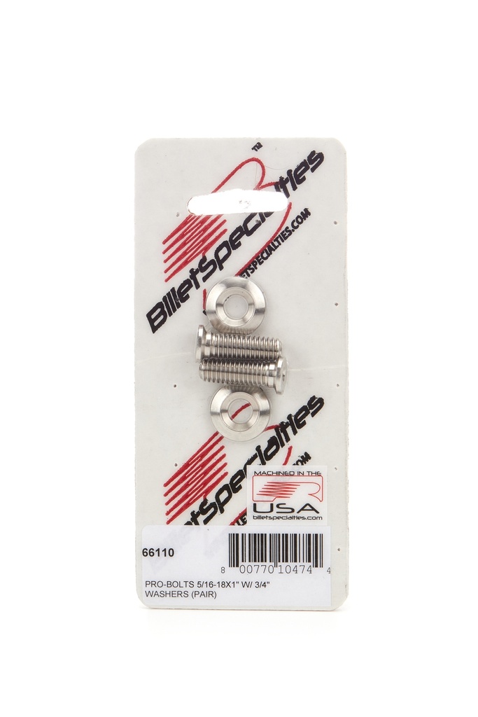 [BSP66110] Billet Specialties - 5/16-18 X 1In Ss Bolts Pair