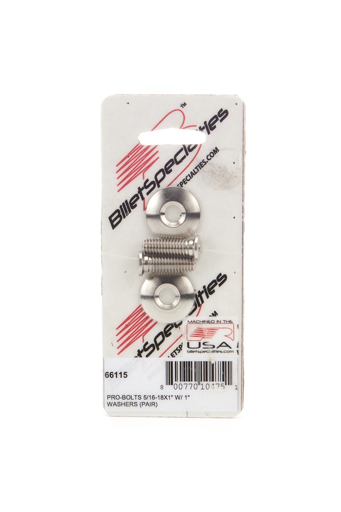 [BSP66115] Billet Specialties - 5/16-18 X 1In Ss Bolts Pair