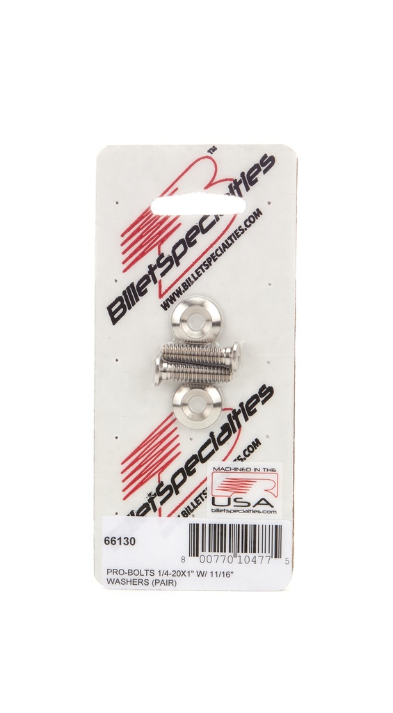 [BSP66130] Billet Specialties - 1/4-20 X 1in Ss Bolts Pair
