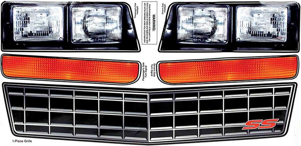 Allstar Performance - M/C Ss Nose Decal Kit Stock Grille 1983-88