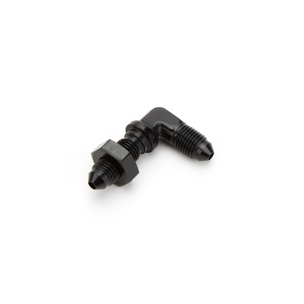 [AERFCM5799] Aeroquip - Alum 90 Deg Bulkhead Union #3 Flare Black