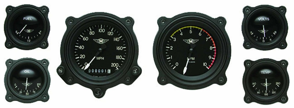 [CLAMA01BLFBZ] Classic Instruments - Moal Bomber 6 Gauge Set