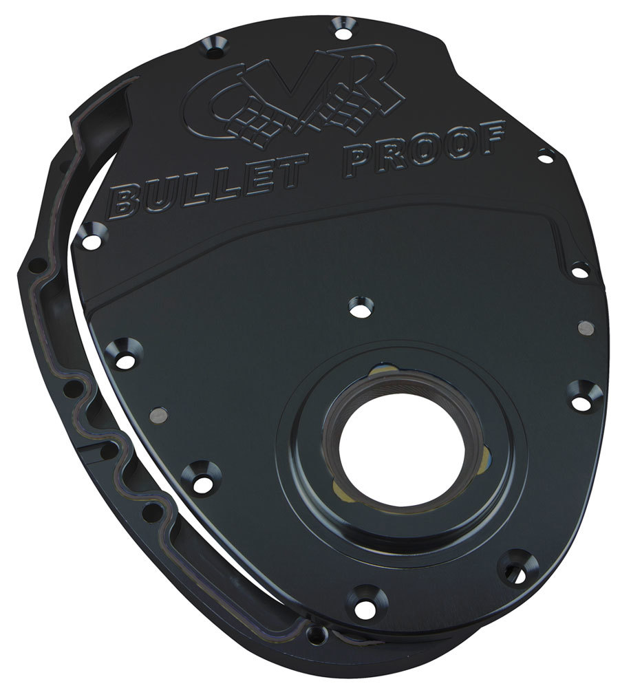 [CVRTC2350BK] Cvr Performance - Sbc Billet Timing Cover 2-Piece - Black Anodized