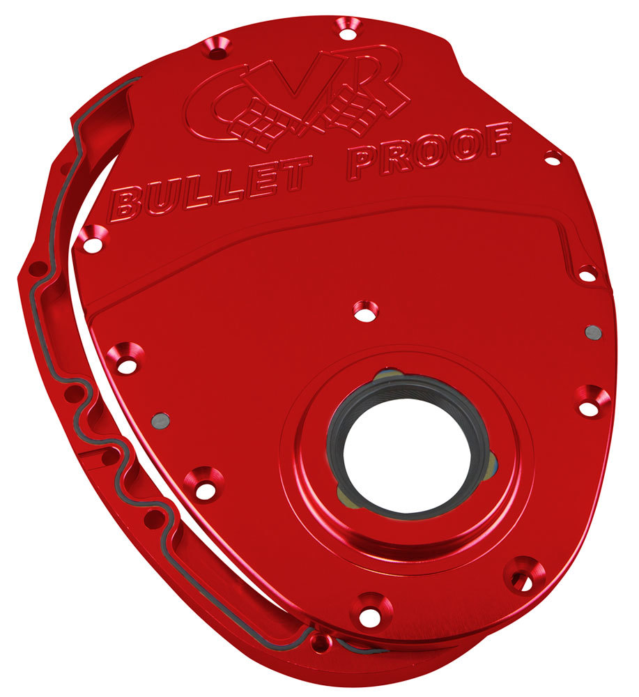 [CVRTC2350R] Cvr Performance - Sbc Billet Timing Cover 2-Piece Red