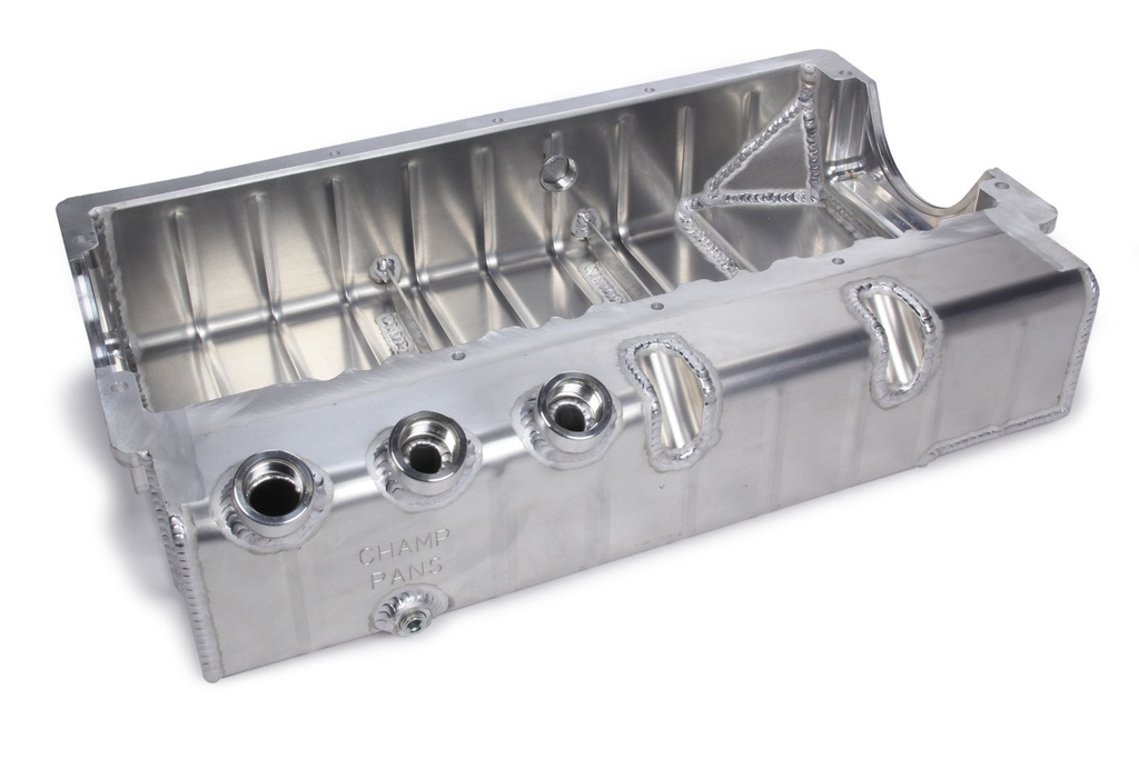 [CHAPRO182R3A] Champ Pans - SBC Dry Sump Oil Pan w/ Dart Block #12AN ORB