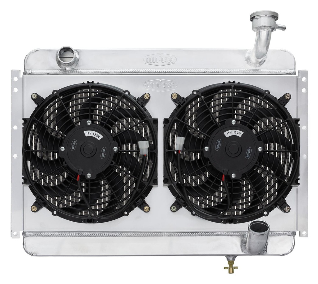 Cold Case Radiators - 56-60 Corvette Radiator W/ Dual 12in Fan Kit
