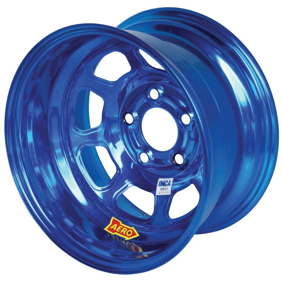 [ARW52-985040BLU] Aero Race Wheels - 15x8 4in 5.00 Blue Chrome