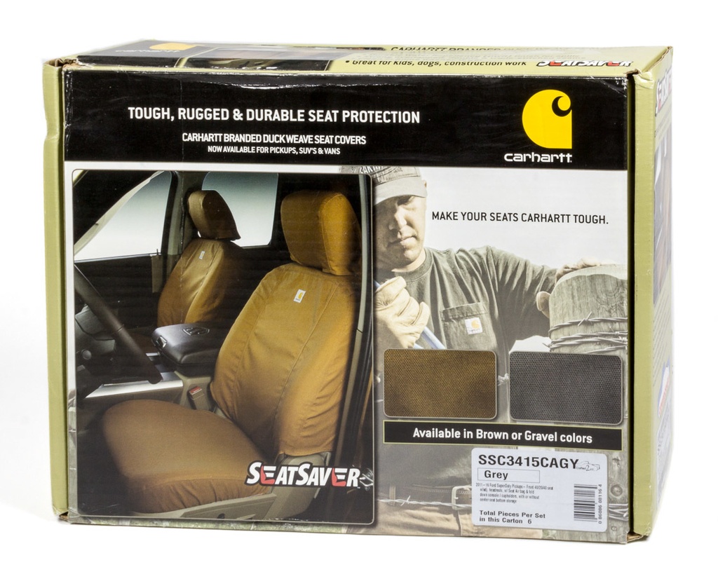 [COVSSC3415CAGY] Covercraft - Carhartt Seat Saver Gray Front 11-16 Ford F250