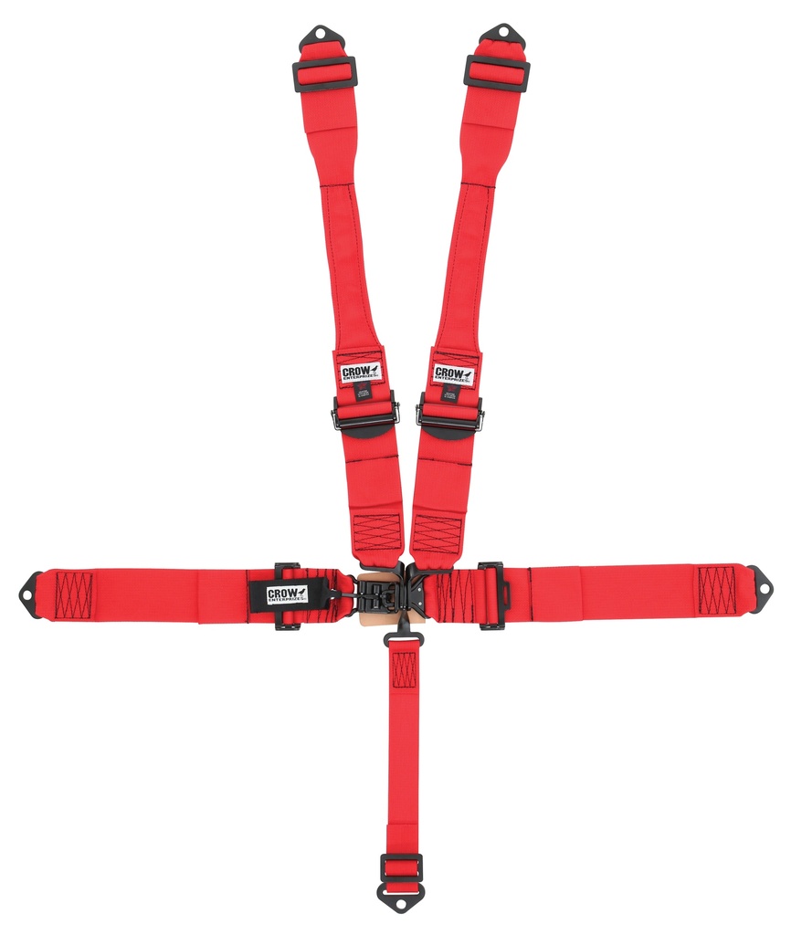 [CRW11002PRB] Crow Safety Gear - 5-Way L&L 52in Lap Belt Harness W/Alum Adjust