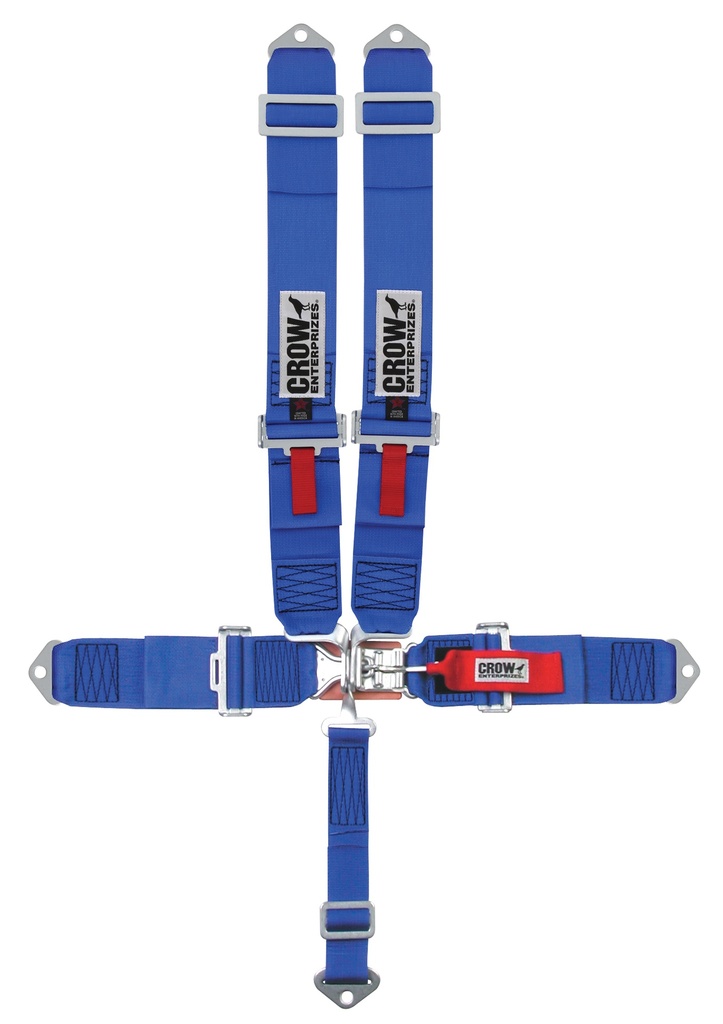 [CRW11003B] Crow Safety Gear - 5-Pt Harness Small Latch Blu Bolt In Blk Hardware