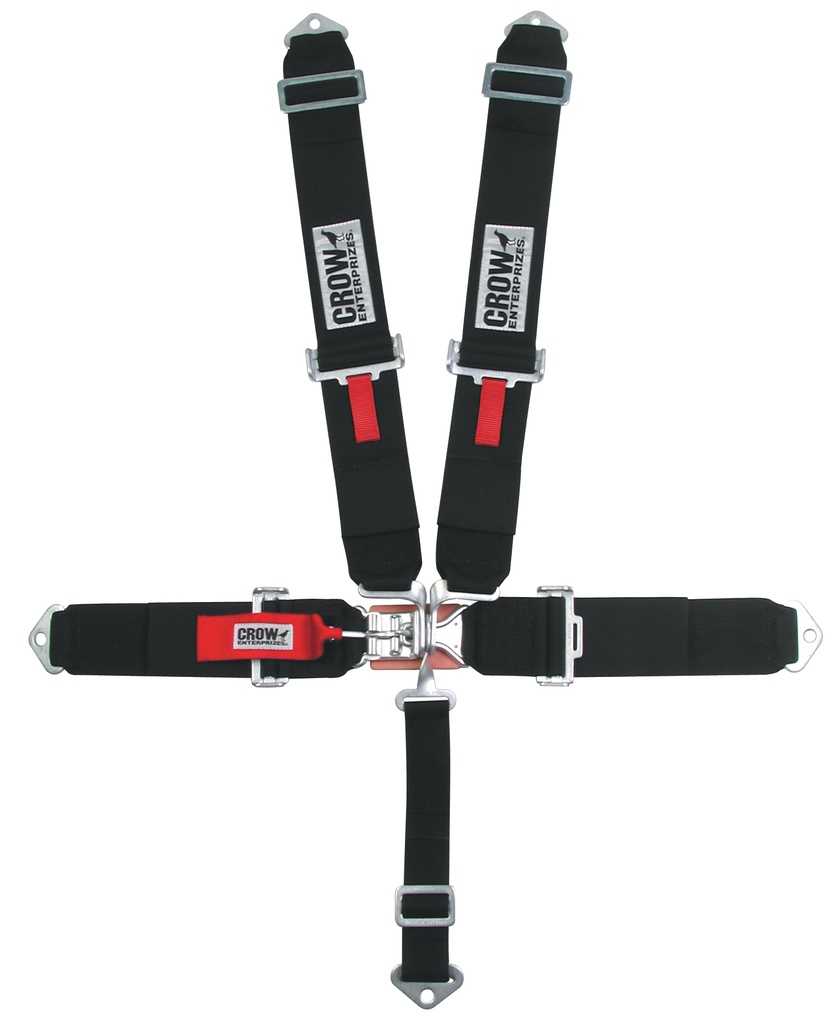 [CRW11004] Crow Safety Gear - 5-Pt Harness Small Latch Blk Bolt In Pull Down