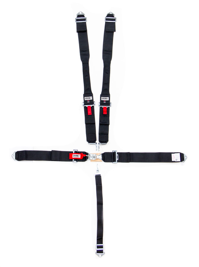 [CRW11004-DB] Crow Safety Gear - 5-Pt Harness Small Latch Blk Hans Bolt In Pull Do