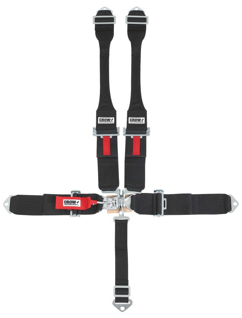 [CRW11004DBS] Crow Safety Gear - 5-Way L&L 52in Lap Belt- Indiv DB Harness B/I Wit