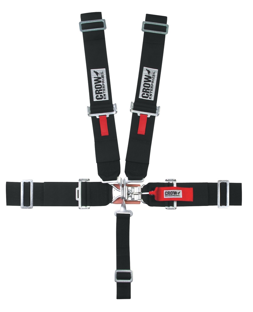 [CRW11014] Crow Safety Gear - 5-Pt Harness Small Latch Blk Wrap Around Pull Dow