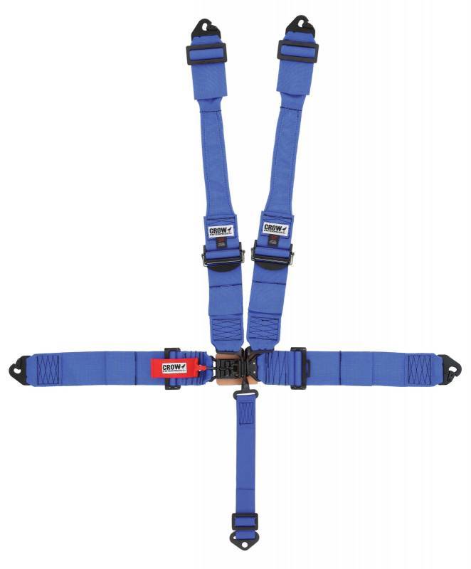 [CRW11043PRB] Crow Safety Gear - 5-Way L&L 52in Lap Belt DB Harness Alum Adjus