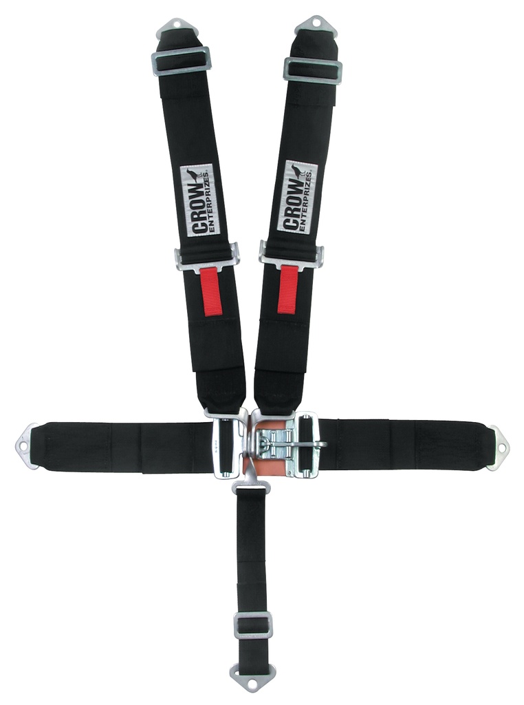 Crow Safety Gear - 5-Pt Harness Big Latch Blk Bolt In Pull Down