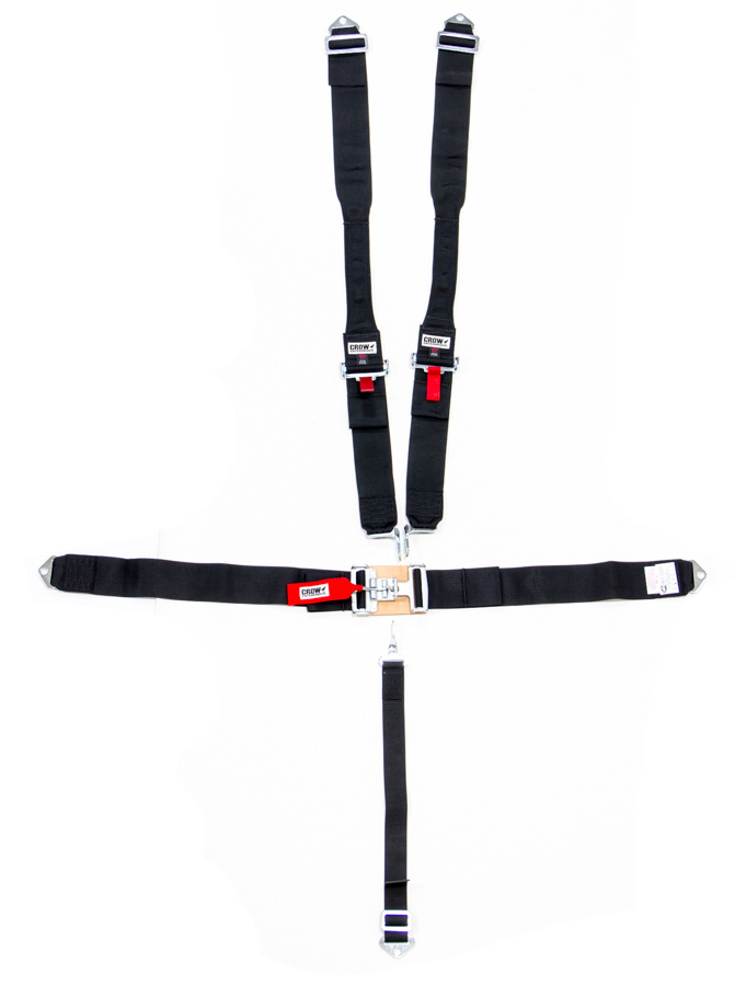 Crow Safety Gear - 5-Pt Harness Big Latch Blk Hans Bolt In Pull Do
