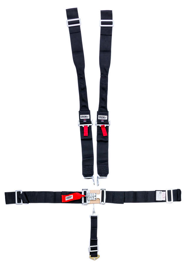 [CRW11074-DB] Crow Safety Gear - 5-Pt Harness Big Latch Blk Hans Wrap Around Pul