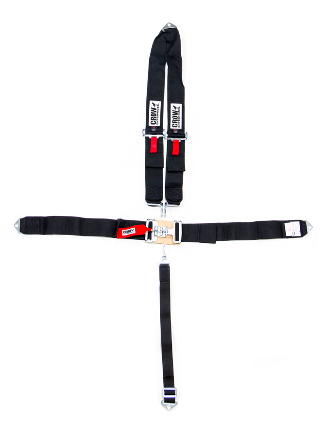 [CRW11084A] Crow Safety Gear - 5-Pt Harness Big Latch Blk Bolt In V Type