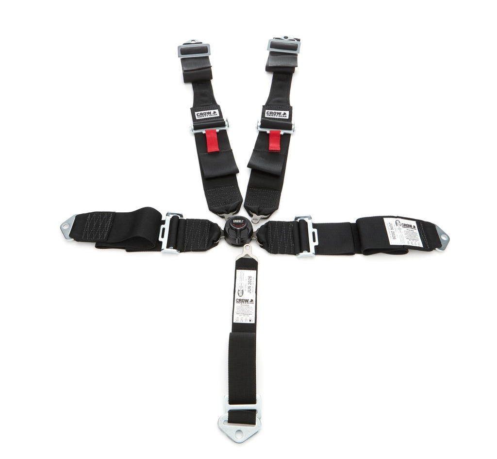 [CRW11104DB] Crow Safety Gear - Seat Belts 5 Way Kam Blk Lock 52in Lap PD DB