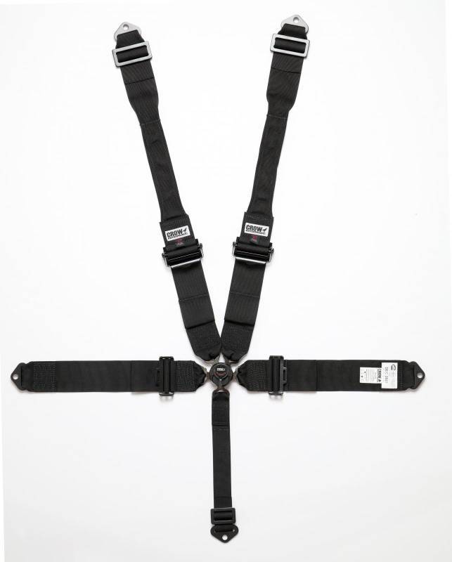 [CRW11104PRB] Crow Safety Gear - 5 Way Kam Lock DB Harness Alum Black