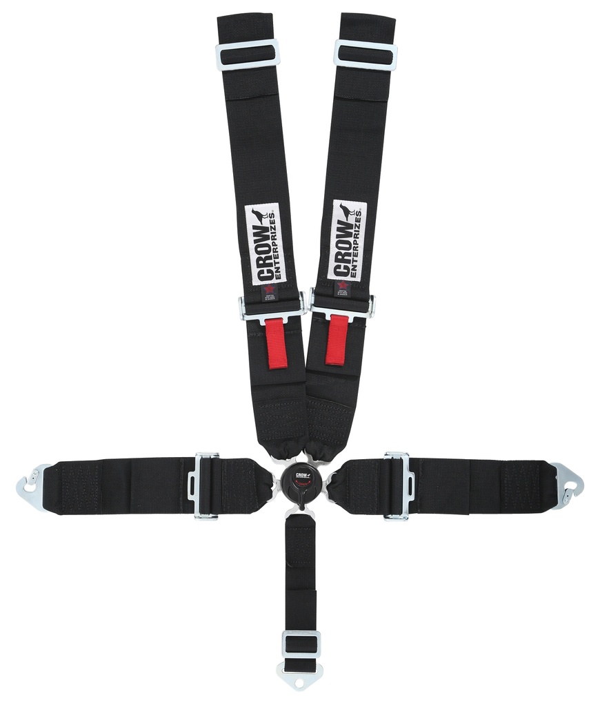 [CRW11144] Crow Safety Gear - Kam Lock Lap Belt 5-Way Black Floor Mount