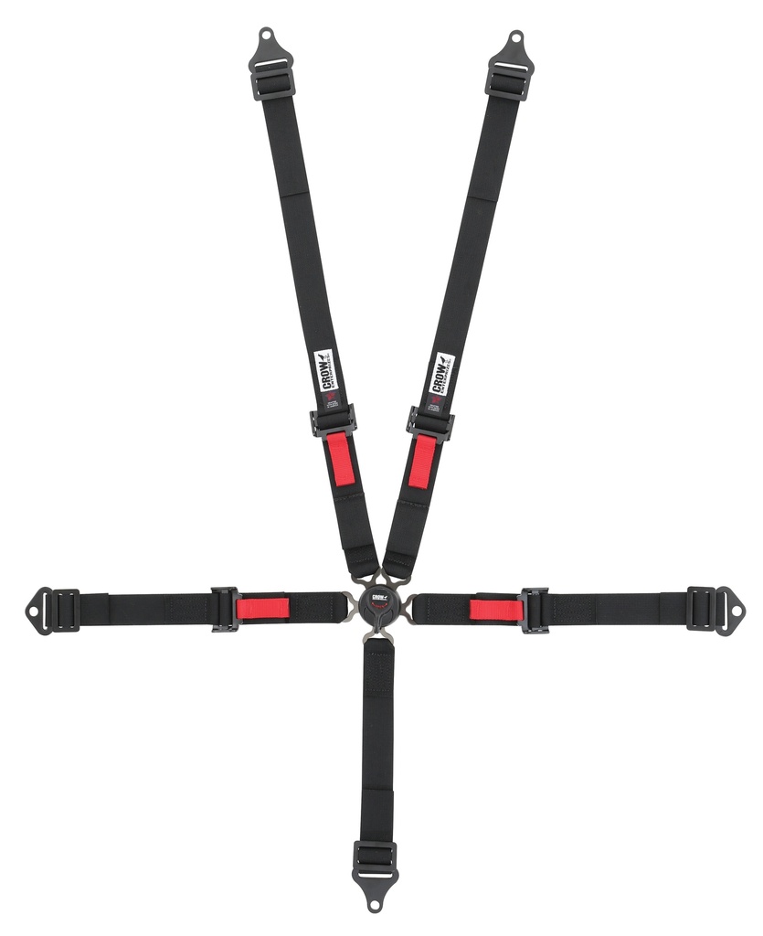 [CRW11174AB] Crow Safety Gear - Kam Lock 2in Belts Black Pull-Up Bolt In Or Wrap