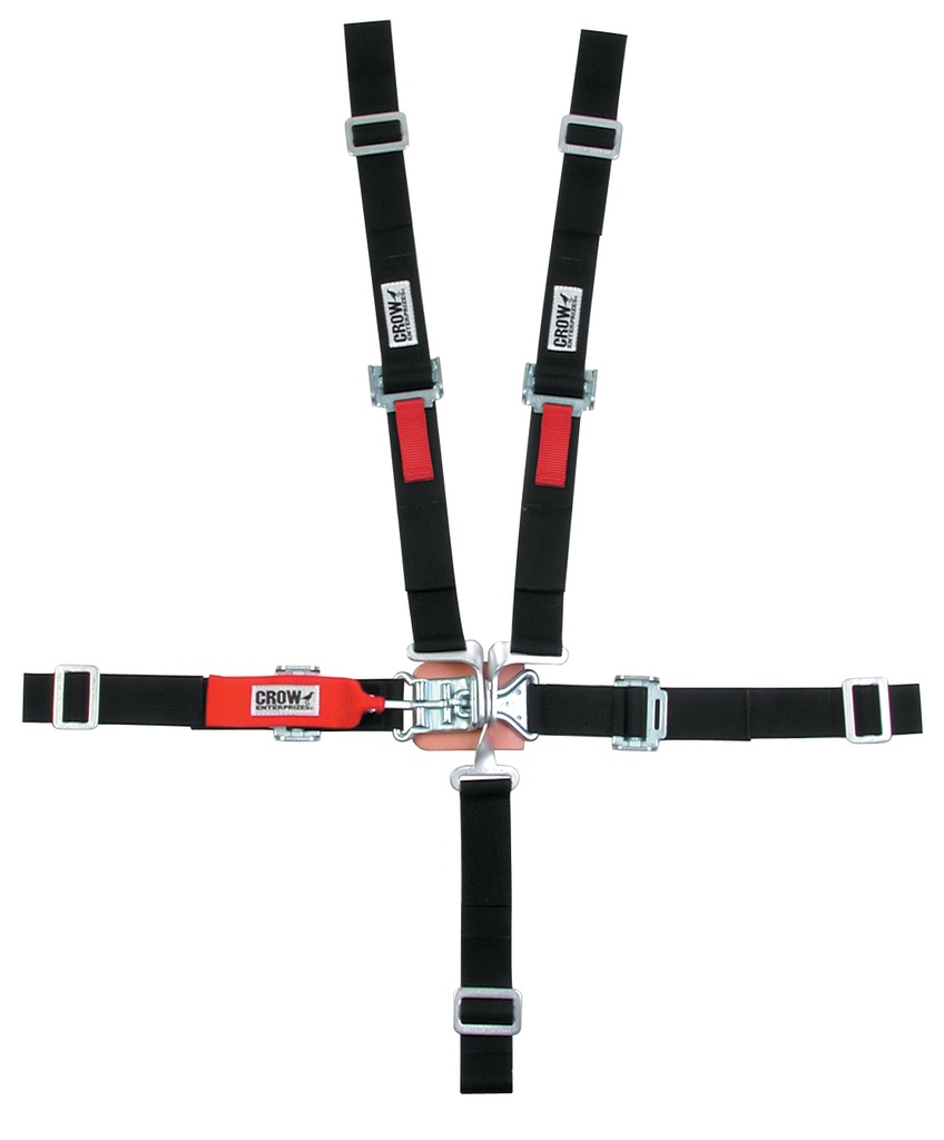 Crow Safety Gear - 5 Point L&L 2in Lap Belt Pull Down Black SFI16.2