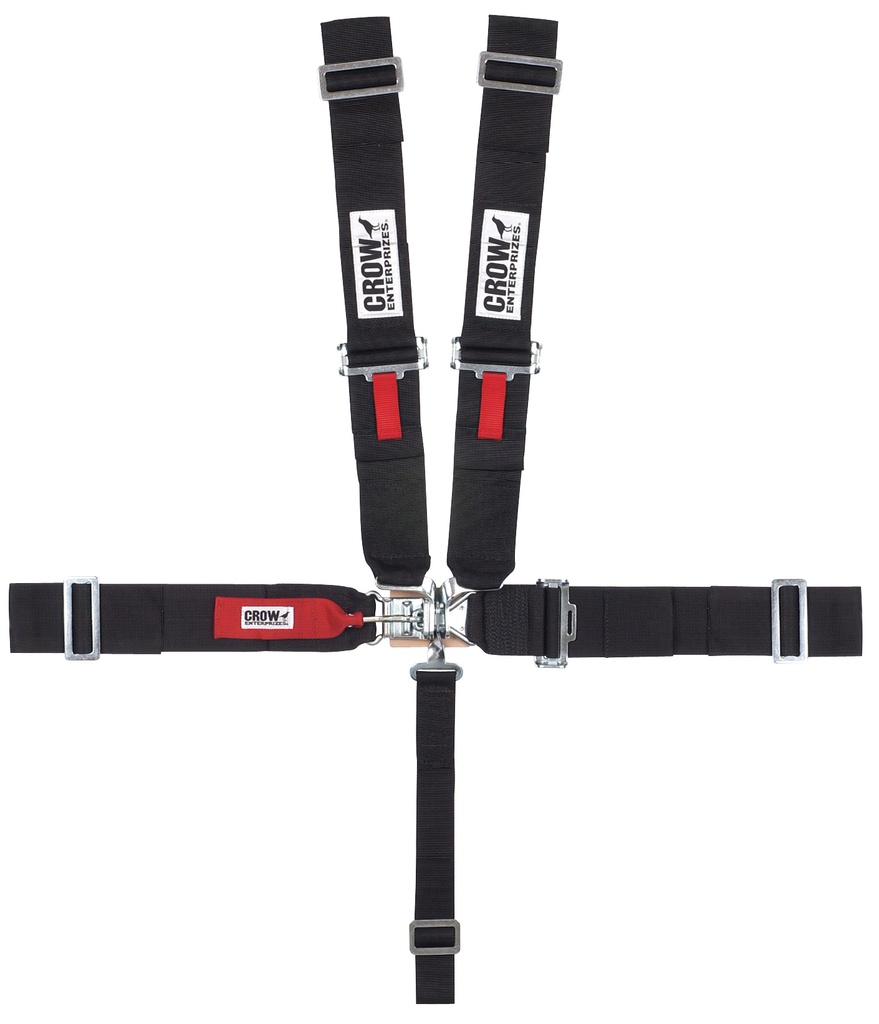 Crow Safety Gear - 5-Pt Harness Small Latch Black Pull Down LS Only