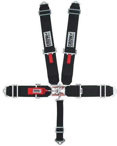 [CRW20084] Crow Safety Gear - 5-Way 3in L&L Lap Belt Pull Down Individual Ha