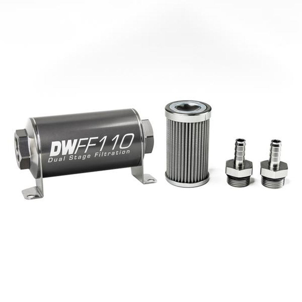 Deatschwerks - In-Line Fuel Filter Kit 3/8 Hose Barb 100-Micro