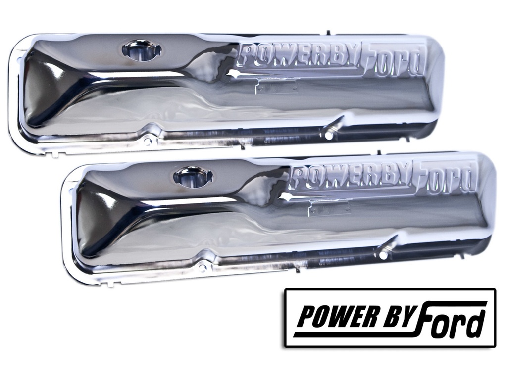 [DRAC6OZ-6A582-C] Drake Automotive Group - 390/428 Valve Cover Chrome Power By Ford