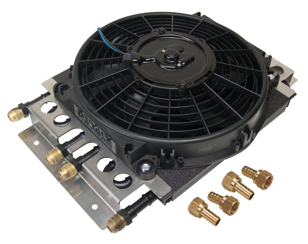 [DER15220] Derale - Dual Circuit Oil Cooler w/Fan 8an 4 & 4 Pass