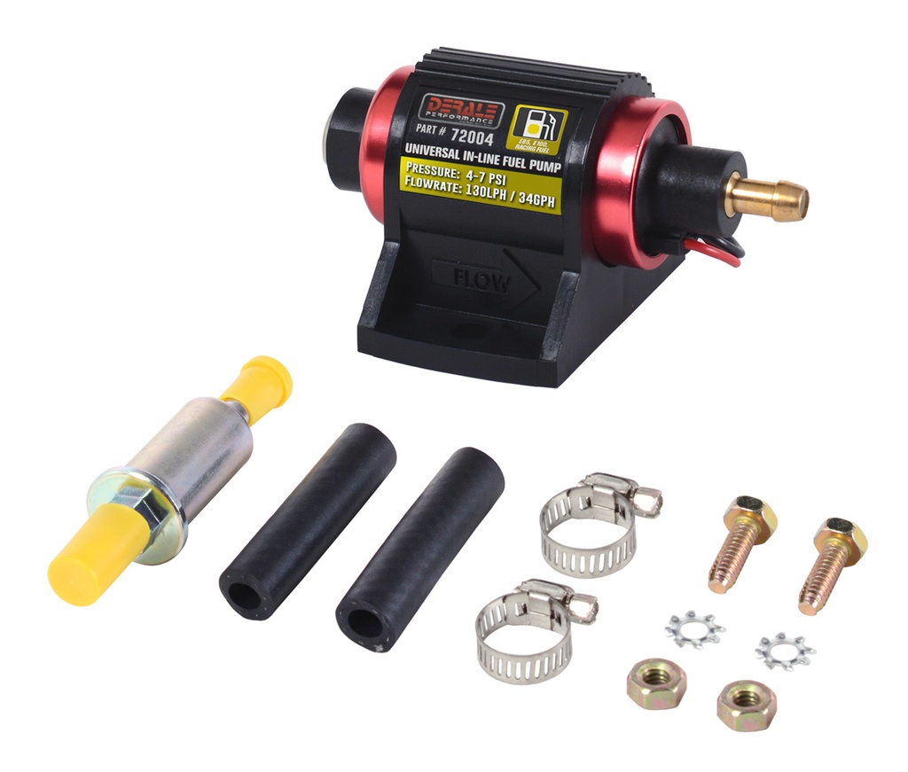 [DER72004] Derale - In-Line Fuel Pump 130LPH E85 / Racing Fuel