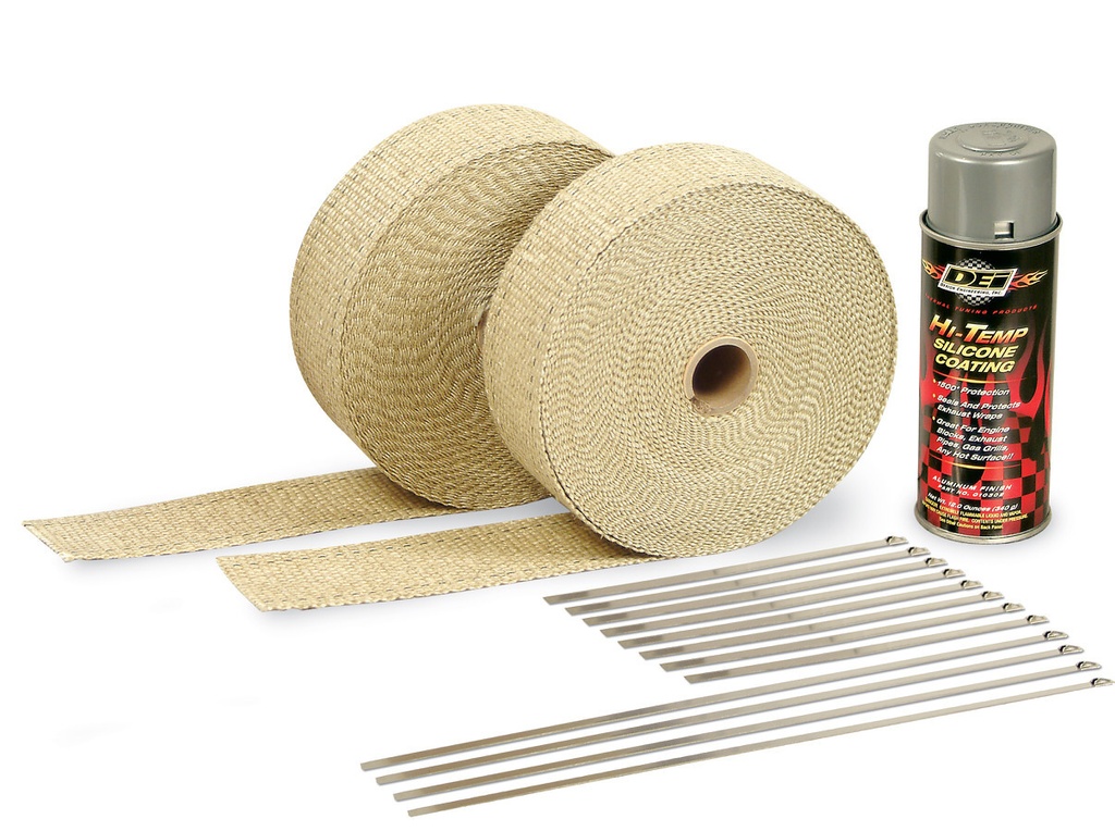 [DSN10112] Design Engineering - 2in Exhaust Wrap Kit Tan w/Aluminum Silicone Coat