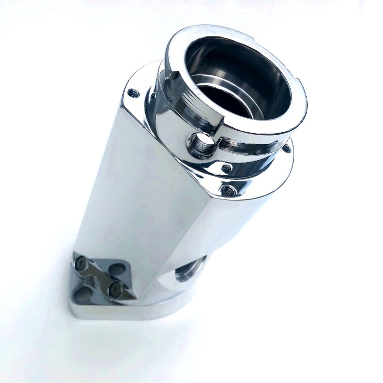 Drag Race Solutions - Billet Water Filler Neck - Angled Polished