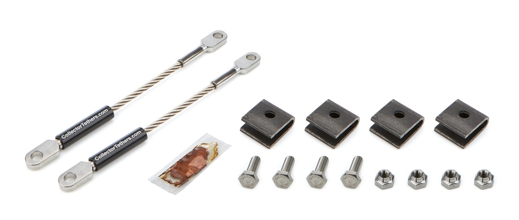 [DRR4040-WMS-BLK] Drag Race Solutions - Mild Stl Weld On Tether Kit Collector Tethers