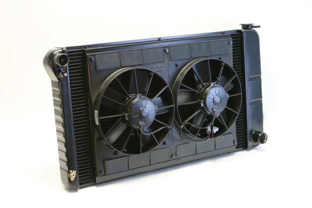 [DEW32-4239003M] Dewitts Radiator - Radiator W/Fans Chevelle 68-72 Manual Trans Black