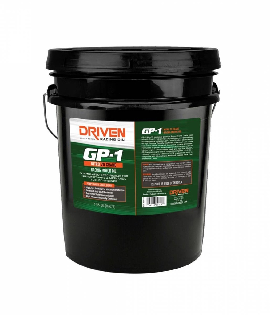 [JGP19717] Driven Racing Oil - GP-1 Nitro 70 Synthetic Blend 5 Gallon Pail