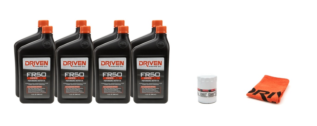 [JGP20951K] Driven Racing Oil - 5w50 Oil Change Kit 12- 13 Mustang Boss 5.0L 9Qt