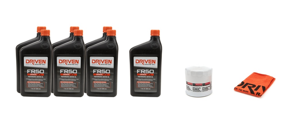 Driven Racing Oil - 5w50 Oil Change Kit 13-14 Mustang GT500 5.8L