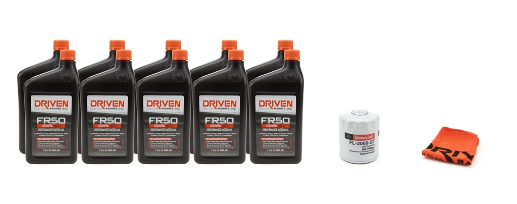 Driven Racing Oil - 5w50 Oil Change Kit 2015 Mustang GT350 5.2L 10Qt.