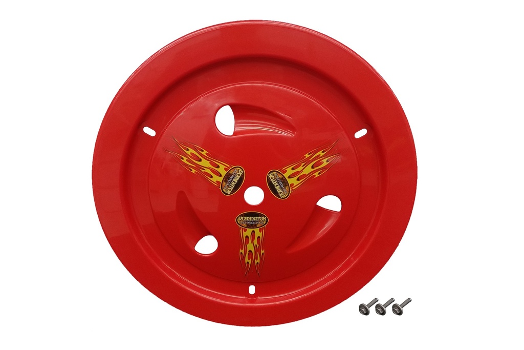 [DOM1007-B-RD] Dominator Race Products - Wheel Cover Bolt-On Red Real Style