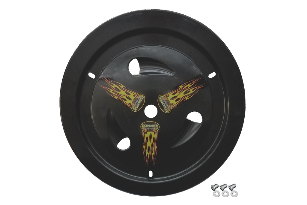[DOM1007-D-BK] Dominator Race Products - Wheel Cover Dzus-On Black Real Style