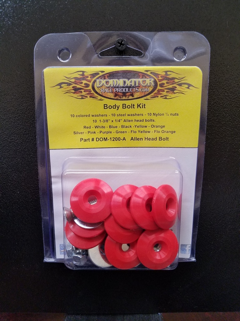 [DOM1200-A-RD] Dominator Race Products - Body Bolt Kit Red Allen Head