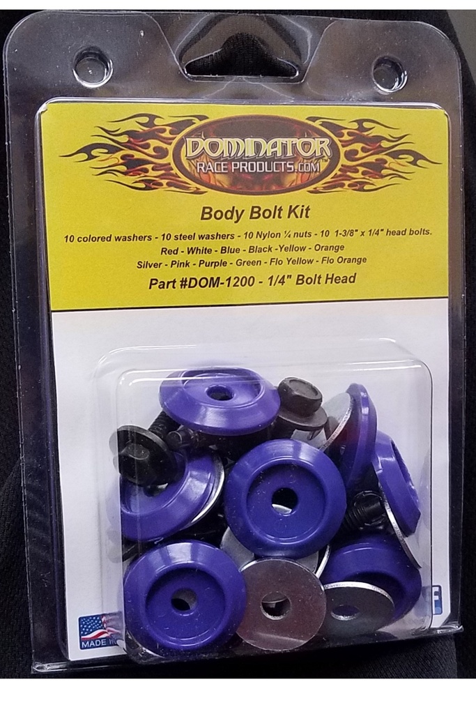 [DOM1200-B-PU] Dominator Race Products - Body Bolt Kit Purple Hex Head