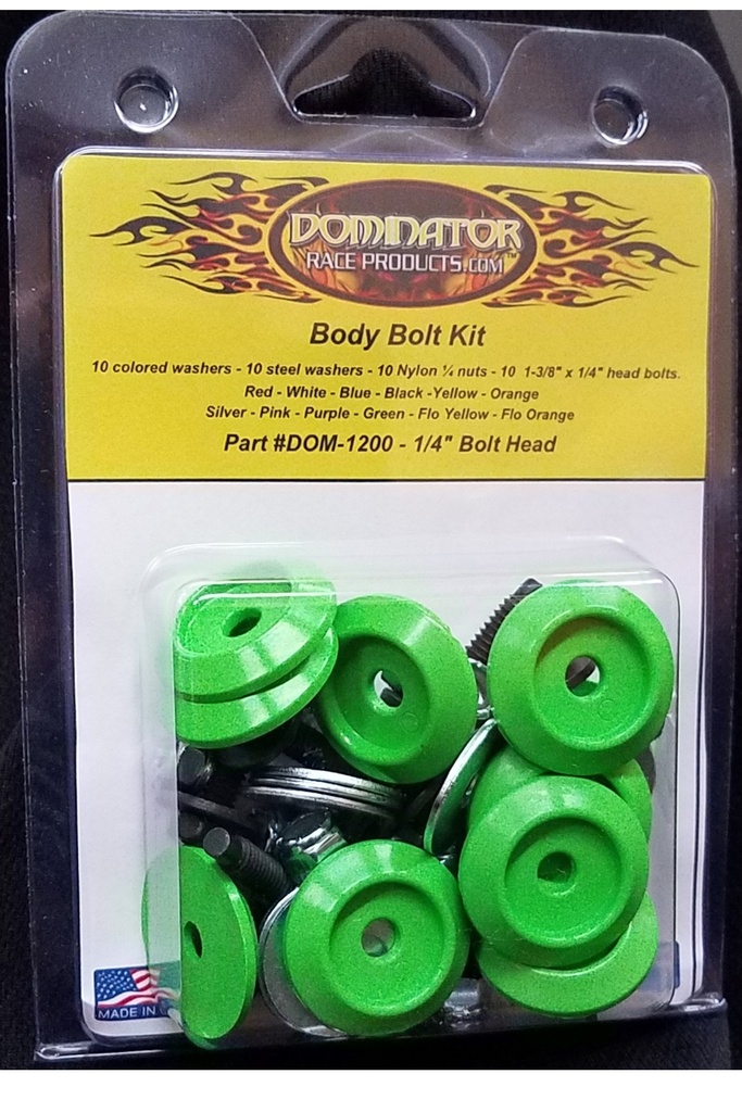 [DOM1200-B-XG] Dominator Race Products - Body Bolt Washer 1pc Ext. Green