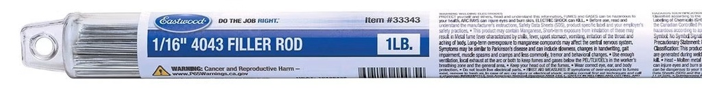 [EAS33343] Eastwood - Filler Rod 4043 1/16in 1LB